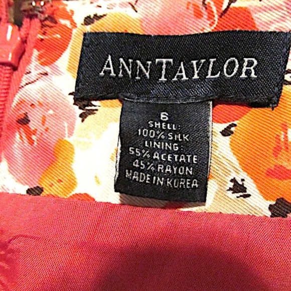 Ann Taylor Floral Sleeveless Silk Dress, Size 6 - Picture 5 of 7